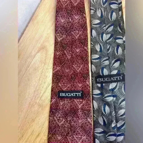 Two Timeless Bugatti Men's Ties - 100% Italian Silk - Picture 6 of 8
